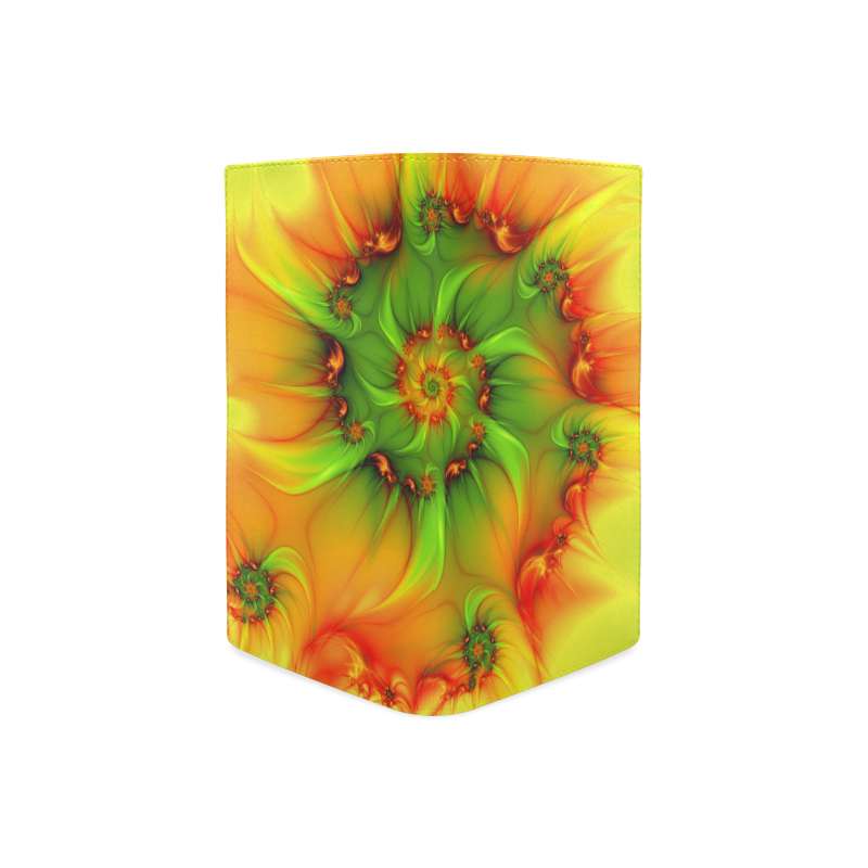 Hot Summer Green Orange Abstract Colorful Fractal Women's Leather Wallet (Model 1611)