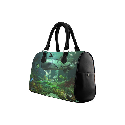 Awesome submarine with orca Boston Handbag (Model 1621)