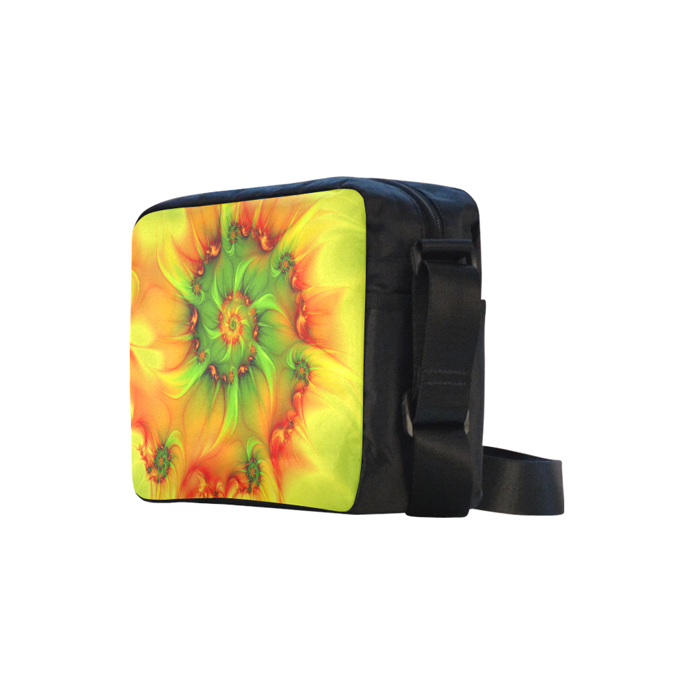 Hot Summer Green Orange Abstract Colorful Fractal Classic Cross-body Nylon Bags (Model 1632)