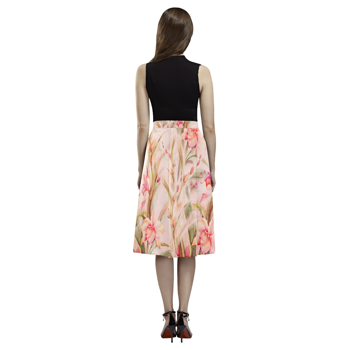 Peach Orchid Aoede Crepe Skirt (Model D16)