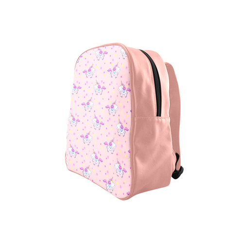 Cute Pink Unicorn Pattern Stars School Backpack (Model 1601)(Small)