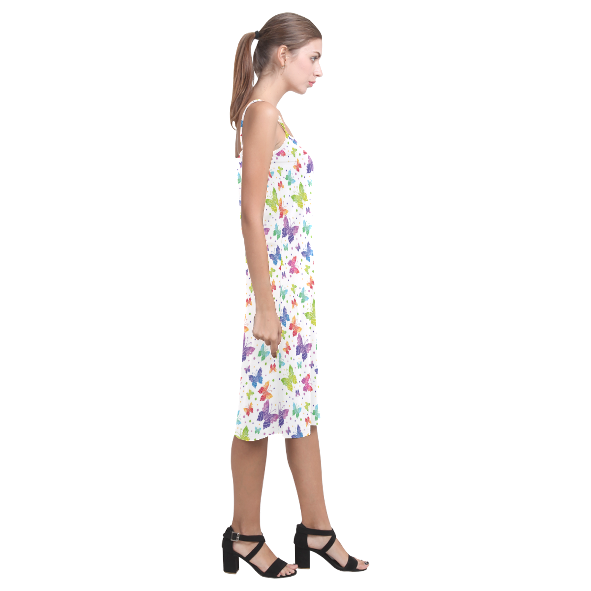 Colorful Butterflies Alcestis Slip Dress (Model D05)