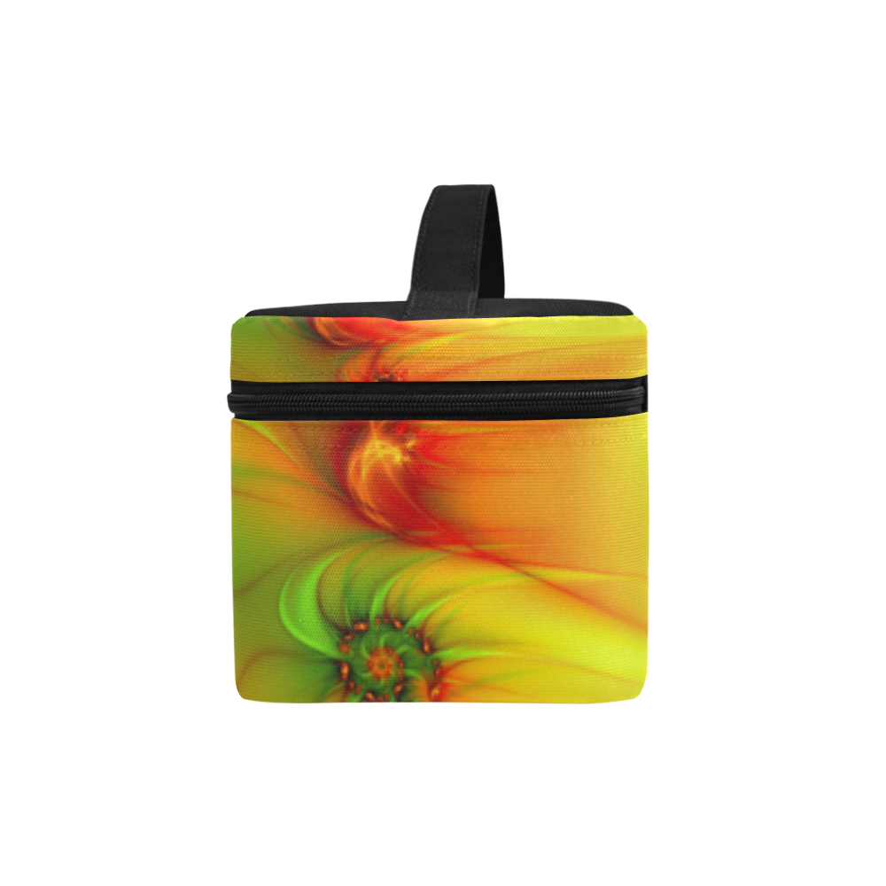 Hot Summer Green Orange Abstract Colorful Fractal Cosmetic Bag/Large (Model 1658)