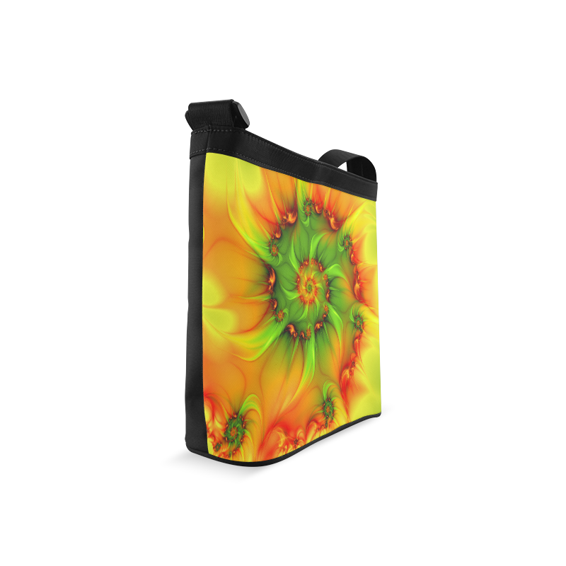 Hot Summer Green Orange Abstract Colorful Fractal Crossbody Bags (Model 1613)