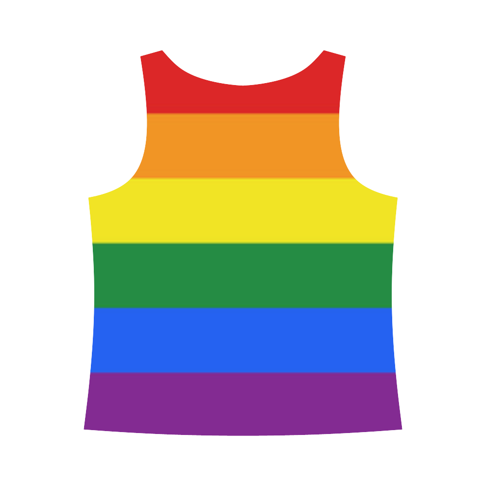 Gay Pride Rainbow Flag Stripes All Over Print Tank Top for Women (Model T43)