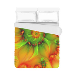 Hot Summer Green Orange Abstract Colorful Fractal Duvet Cover 86"x70" ( All-over-print)