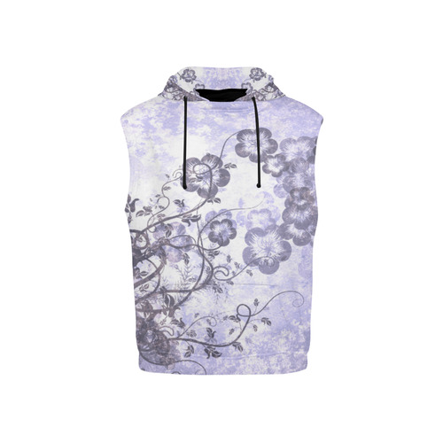 Wonderful flowers in soft purple colors All Over Print Sleeveless Hoodie for Kid (Model H15)