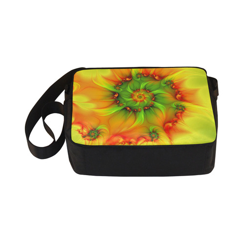 Hot Summer Green Orange Abstract Colorful Fractal Classic Cross-body Nylon Bags (Model 1632)