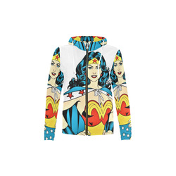 She is a wonder of a woman rockabilly All Over Print Full Zip Hoodie for Kid (Model H14)