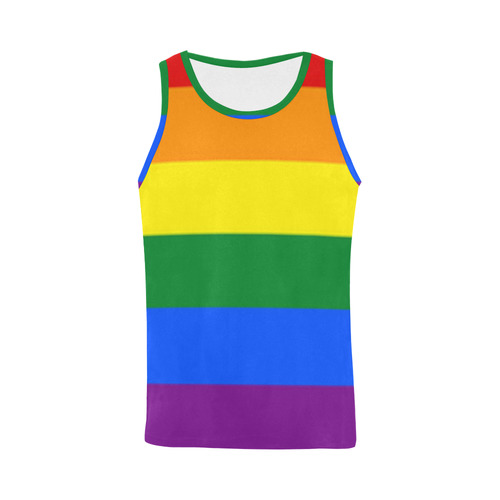 Gay Pride Rainbow Flag Stripes All Over Print Tank Top for Men (Model T43)