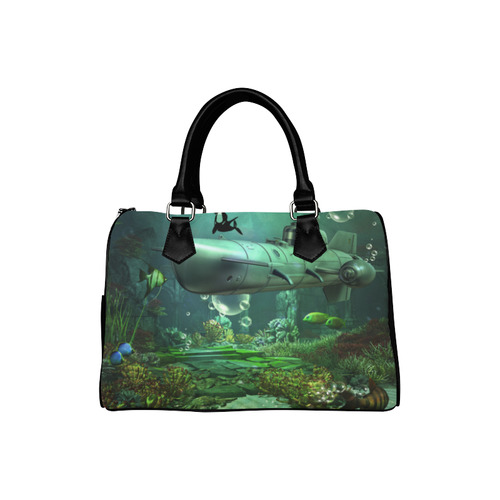 Awesome submarine with orca Boston Handbag (Model 1621)