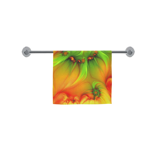 Hot Summer Green Orange Abstract Colorful Fractal Custom Towel 16"x28"