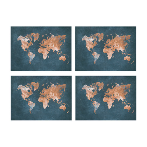 world map Placemat 14’’ x 19’’ (Set of 4)