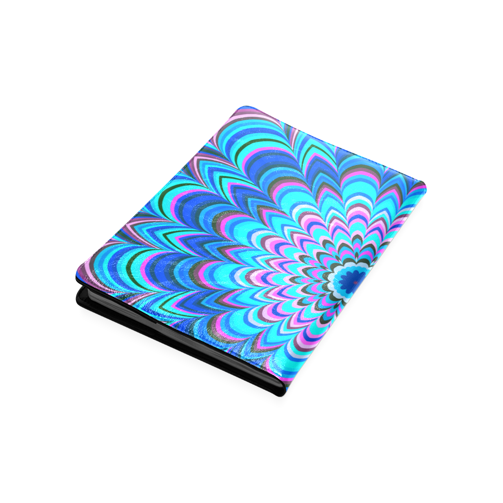 Vibrant blue striped mandala Custom NoteBook B5