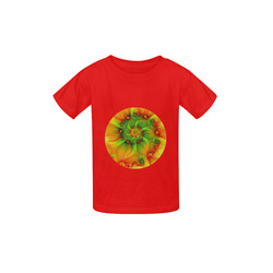 Hot Summer Green Orange Abstract Colorful Fractal Kid's  Classic T-shirt (Model T22)