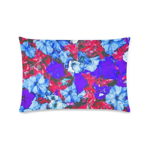closeup flower texture abstract in blue purple red Custom Rectangle Pillow Case 16"x24" (one side)