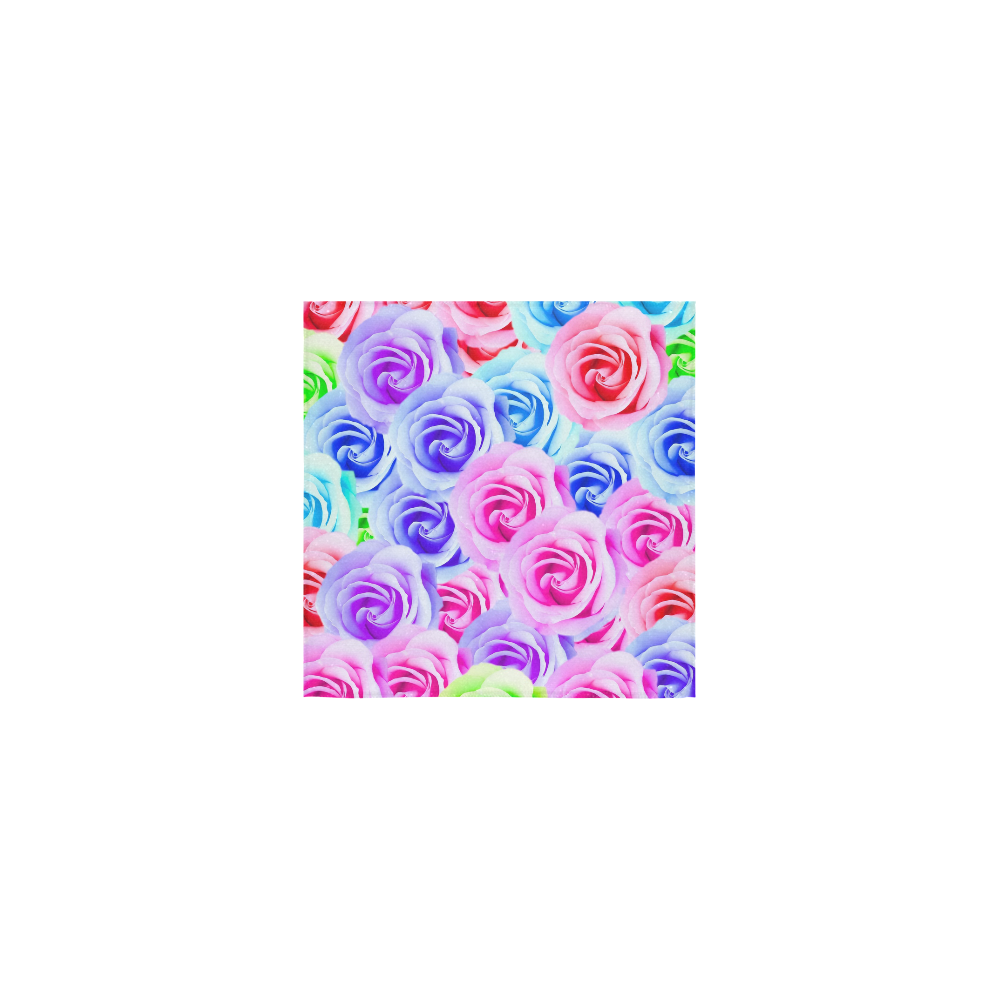closeup colorful rose texture background in pink purple blue green Square Towel 13“x13”