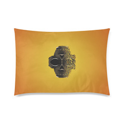 fractal black skull portrait with orange abstract background Custom Zippered Pillow Case 20"x30" (one side)