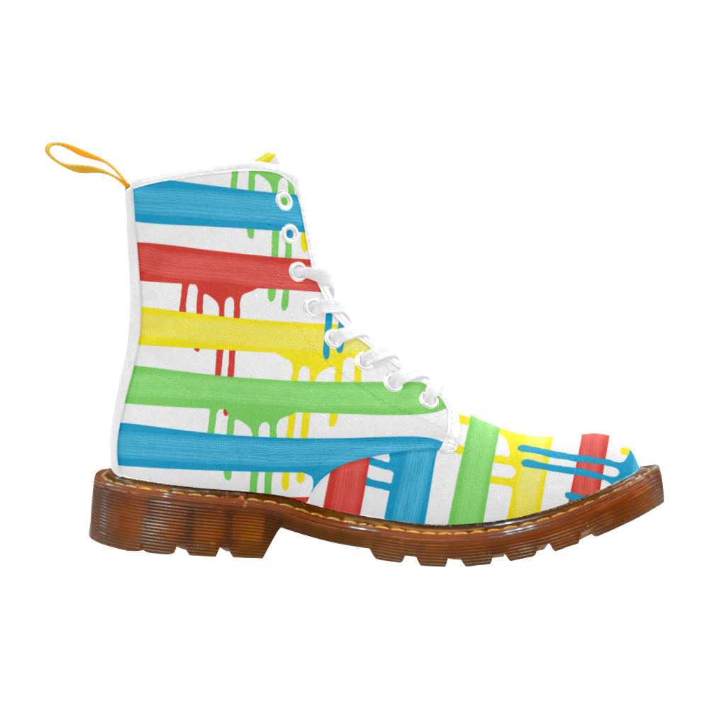 Colorful Rainbow Strokes of the Brush Martin Boots For Men Model 1203H