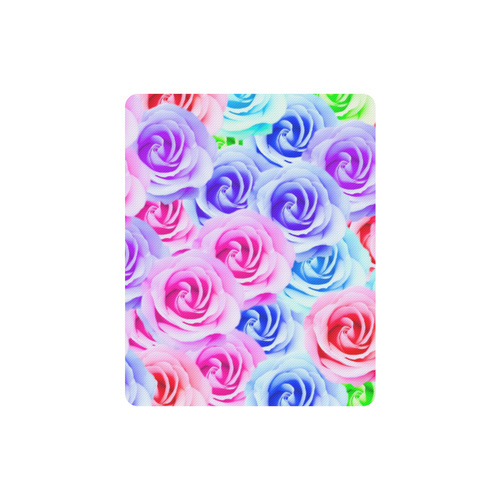 closeup colorful rose texture background in pink purple blue green Rectangle Mousepad