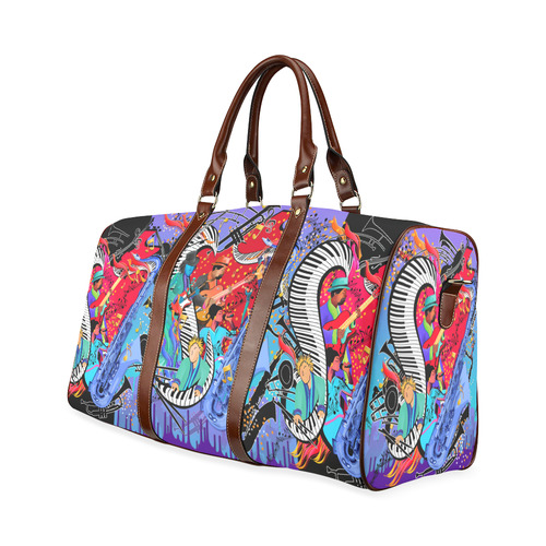 Music Print Travel Bag by Juleez Waterproof Travel Bag/Large (Model 1639)