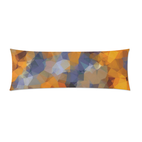 psychedelic geometric polygon abstract pattern in orange brown blue Custom Zippered Pillow Case 21"x60"(Two Sides)