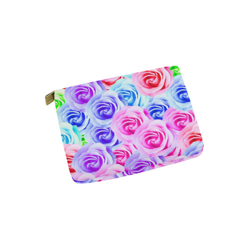 closeup colorful rose texture background in pink purple blue green Carry-All Pouch 6''x5''