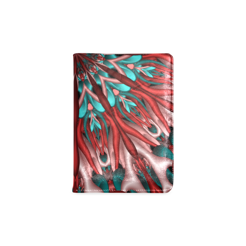 Pink teal fractal mandala Half Version Custom NoteBook A5