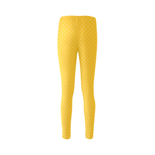 Yellow and White Anchor Cassandra Women's Leggings (Model L01)