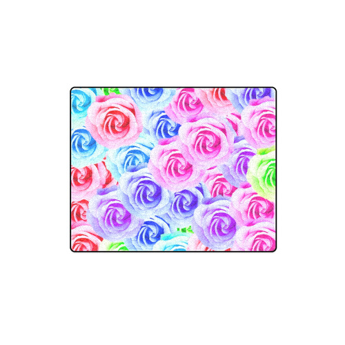 closeup colorful rose texture background in pink purple blue green Blanket 40"x50"