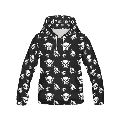Skull Boys All Over Print Hoodie for Women (USA Size) (Model H13)