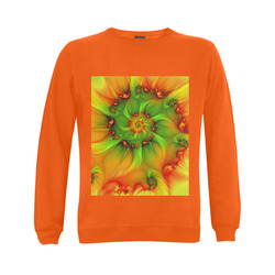 Hot Summer Green Orange Abstract Colorful Fractal Gildan Crewneck Sweatshirt(NEW) (Model H01)
