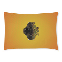 fractal black skull portrait with orange abstract background Custom Rectangle Pillow Case 20x30 (One Side)