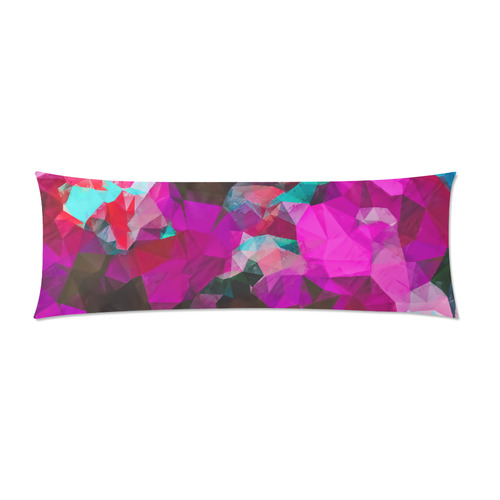 psychedelic geometric polygon abstract pattern in purple pink blue Custom Zippered Pillow Case 21"x60"(Two Sides)