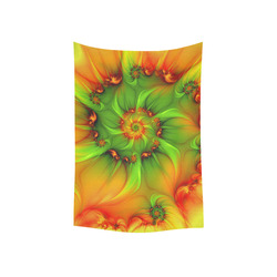 Hot Summer Green Orange Abstract Colorful Fractal Cotton Linen Wall Tapestry 40"x 60"