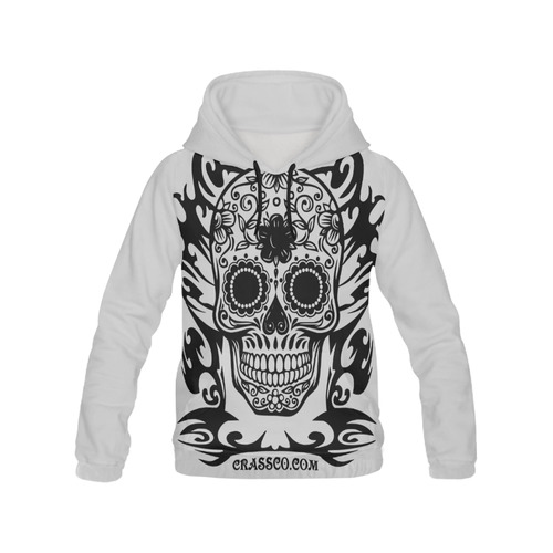 SKULL TRIBAL II All Over Print Hoodie for Men (USA Size) (Model H13)