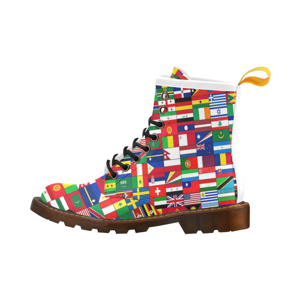 WORLD FLAGS 2 High Grade PU Leather Martin Boots For Women Model 402H