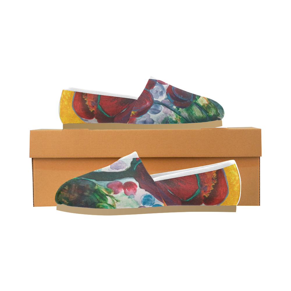 Blue High Tulips on Fire Unisex Casual Shoes (Model 004)