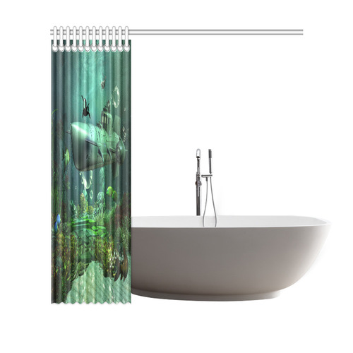 Awesome submarine with orca Shower Curtain 69"x70"