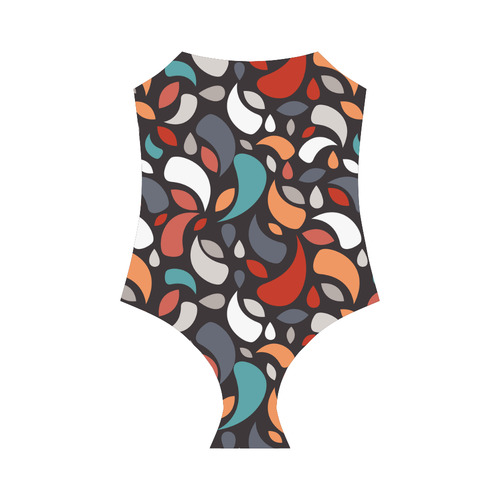 Colorful Leaves And Geometric Shapes Strap Swimsuit ( Model S05)