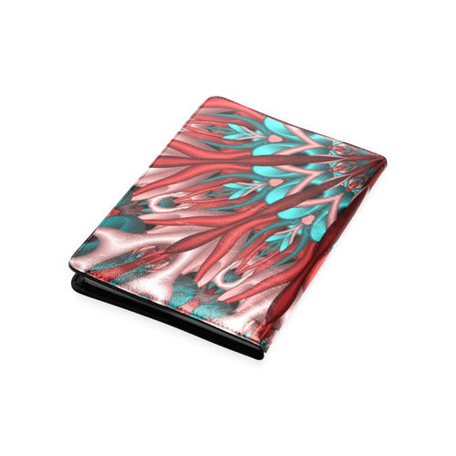 Pink teal fractal mandala Half Version Custom NoteBook A5