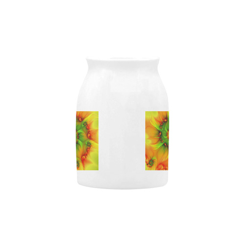 Hot Summer Green Orange Abstract Colorful Fractal Milk Cup (Small) 300ml