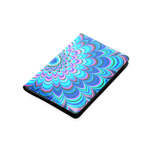 Vibrant blue striped mandala Custom NoteBook A5