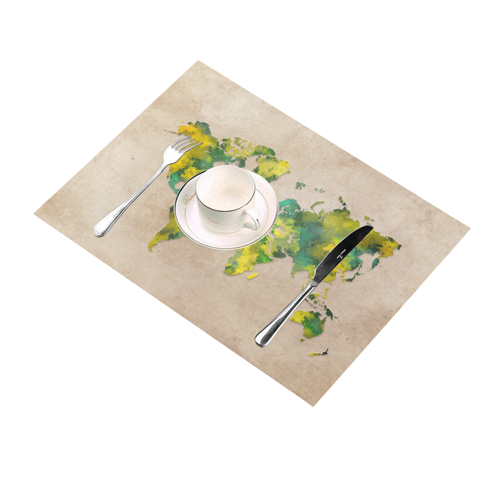 world map 11 Placemat 14’’ x 19’’ (Set of 2)