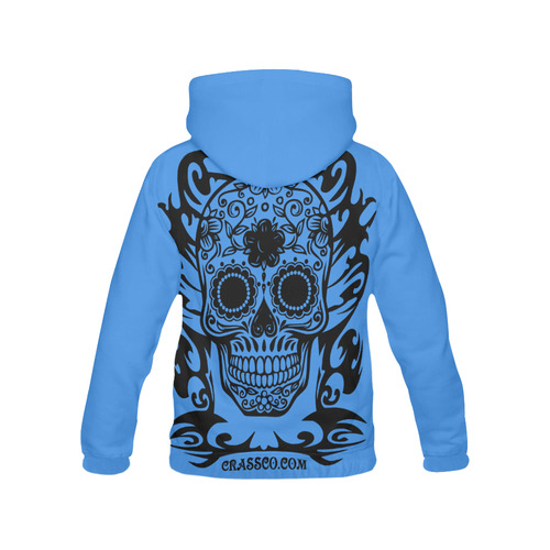 SKULL TRIBAL IV All Over Print Hoodie for Men (USA Size) (Model H13)