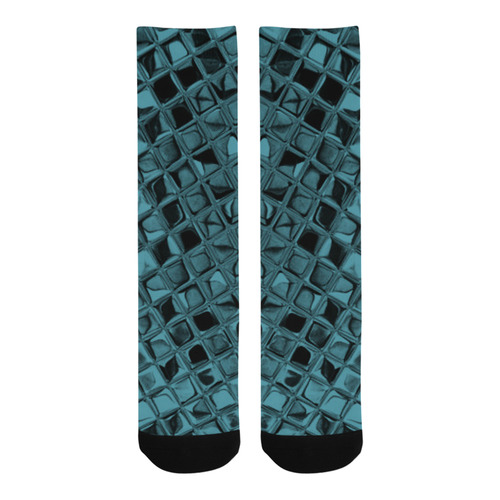 Metallic Aquamarine Trouser Socks