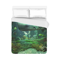 Awesome submarine with orca Duvet Cover 86"x70" ( All-over-print)
