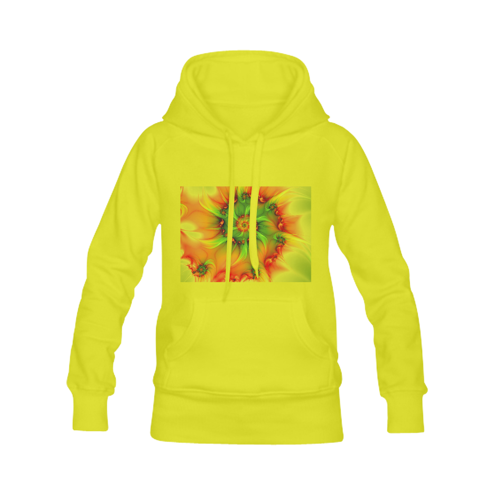 Hot Summer Green Orange Abstract Colorful Fractal Men's Classic Hoodies (Model H10)