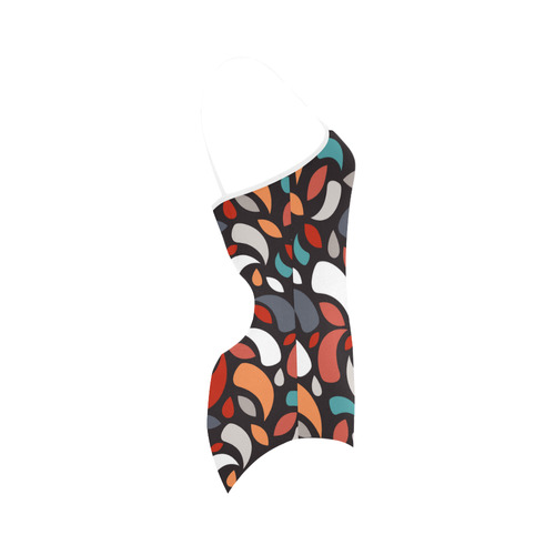 Colorful Leaves And Geometric Shapes Strap Swimsuit ( Model S05)