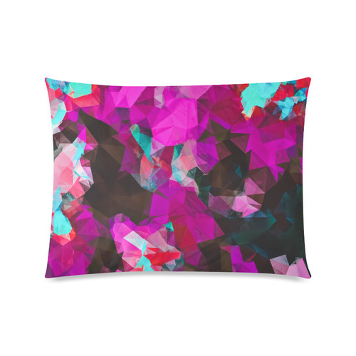 psychedelic geometric polygon abstract pattern in purple pink blue Custom Picture Pillow Case 20"x26" (one side)
